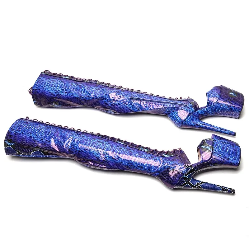 LAIJIANJINXIA/Новинка 20 см/8 дюймов женские вечерние сапоги выше колена на платформе и