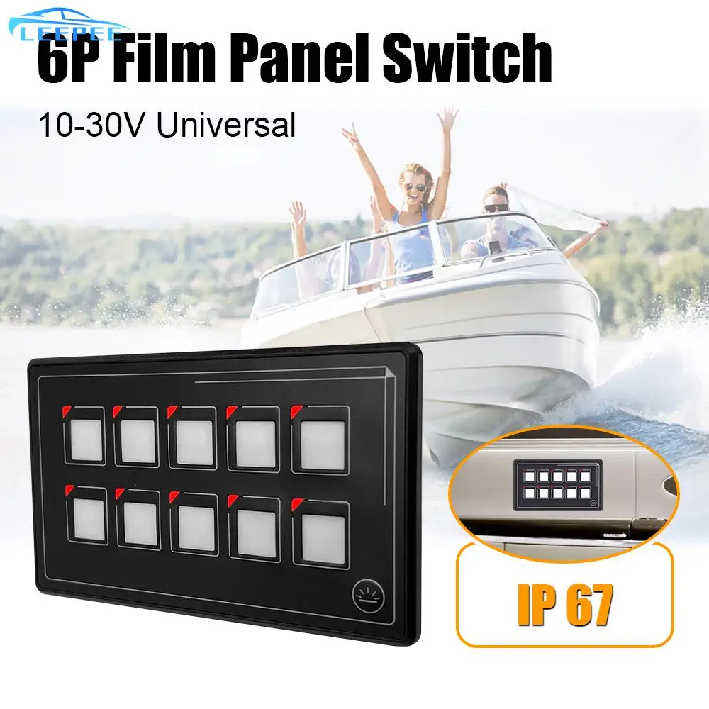 

10V-30V Button Switch Panel Circuit Control with PPTC APP Control with Backlight Universal 6 Pin Membrane Control Box USB Cable