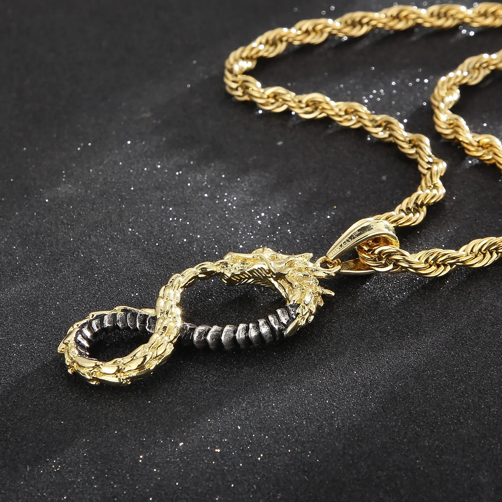 KALEN Кулон Дракон Уроборос из нержавеющей стали для мужчин