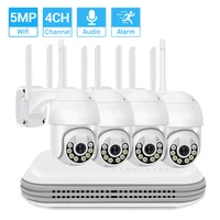 5mp ptz 4ch wireless wifi system camera wifi kit ai human detection two way audio color night vision xmeye home security system