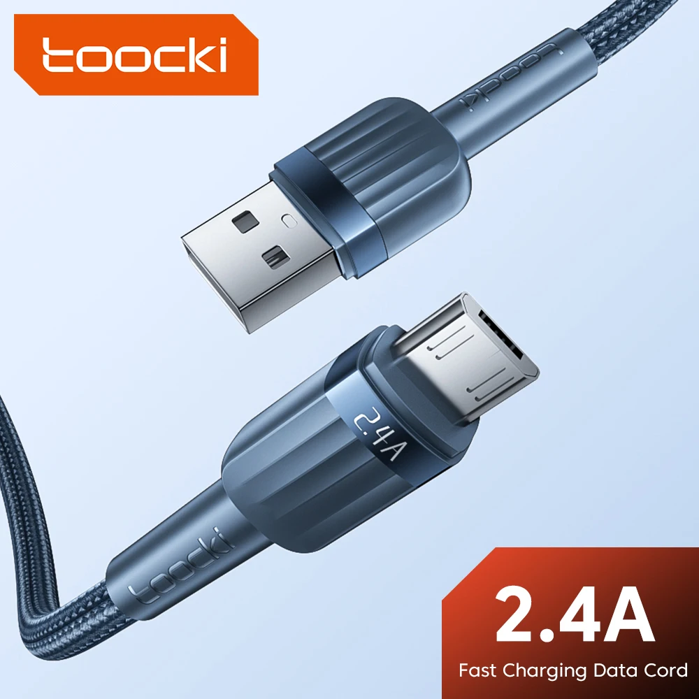 

Micro USB-кабель Toocki 2.4A для Xiaomi Redmi Samsung, шнур для передачи данных и быстрой зарядки