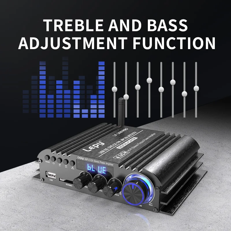 Najtaniej LEPY LP-269PRO 4.1 Wzmacniacz Kanałowy Bluetooth 5.0 Koncentryczny W USB SD Funkcja FM Wyjście Subwoofera Amplificador Kina Domowego
