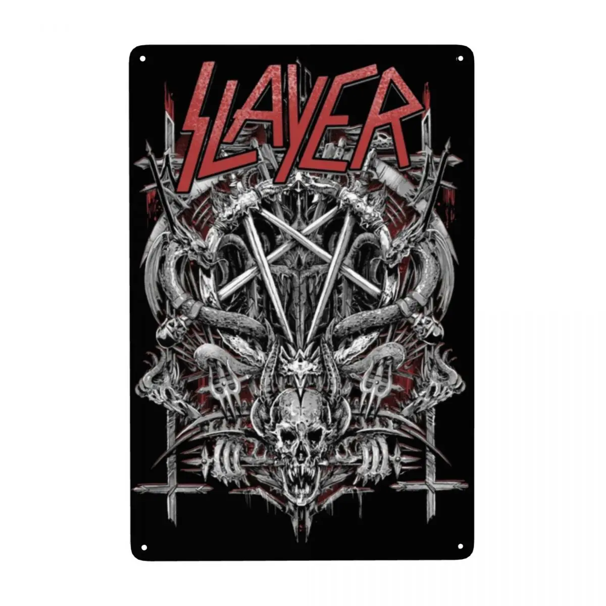 

Ретро-убийцы, хэви-метал, рок-группа, металлический знак, персонализированные жестяные таблички, двор, человек, пещера, украшения для бара, искусство