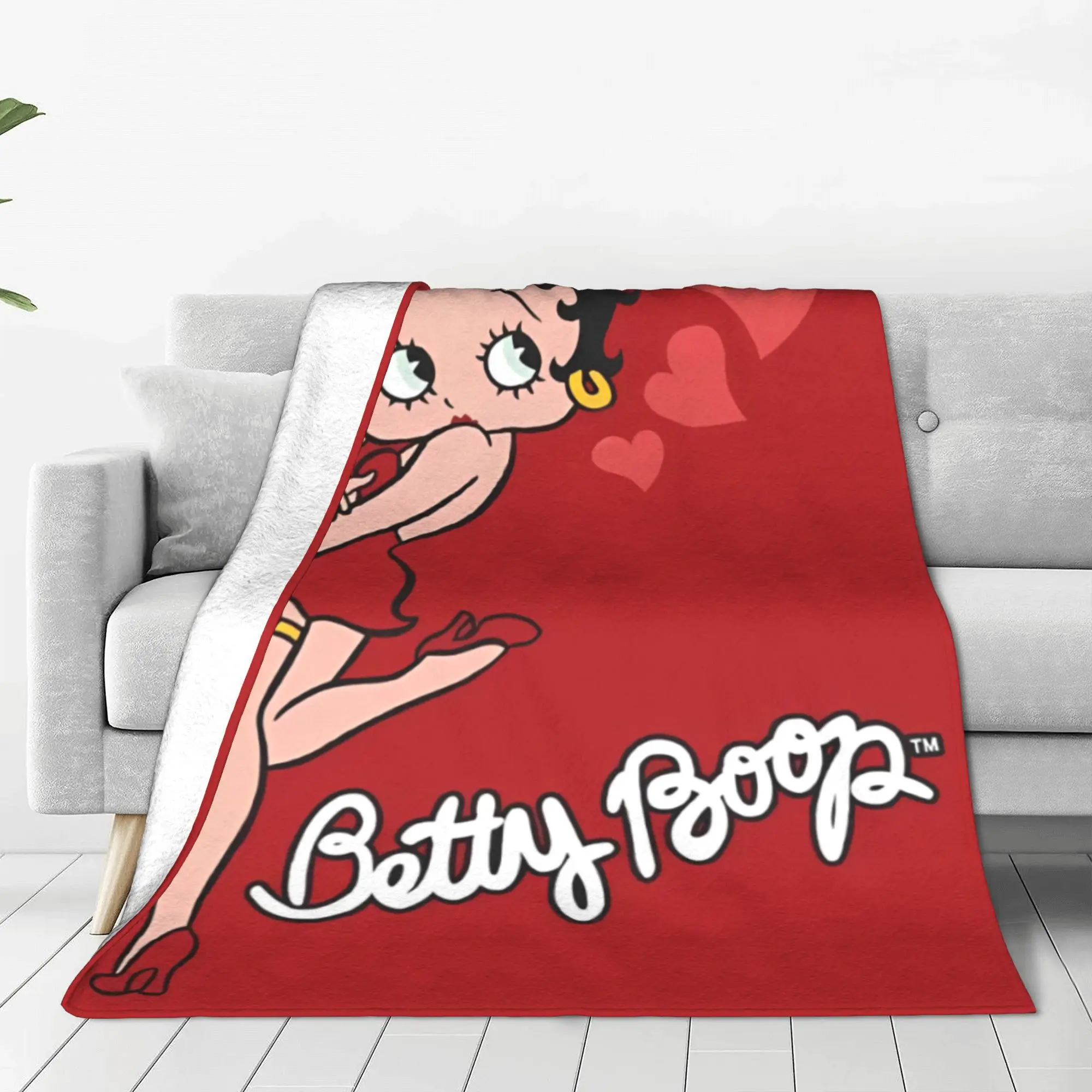 Вязаные одеяла B-Betty с героями мультфильмов B-Boop Love флисовое ультра-мягкое одеяло