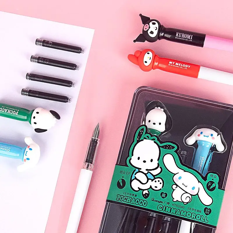 Фото Набор подарочных ручек Sanrio в стиле аниме для студентов: мультяшные, высококачественные, для коррекции почерка, каллиграфические, для письма, праздничный подарок, милые и очаровательные №3