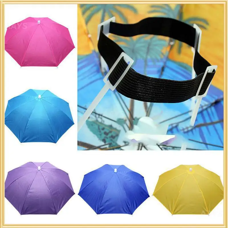 

Портативный зонт-шляпа для улицы, защита от дождя и солнца, головной убор, Солнцезащитная шапка, складная, для рыбалки, для кемпинга, головной зонт, шляпа