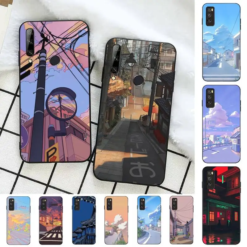 

Japanese Anime Hand Painted House scenery Phone Case for Huawei Honor 10 i 8X C 5A 20 9 10 30 lite pro Voew 10 20 V30