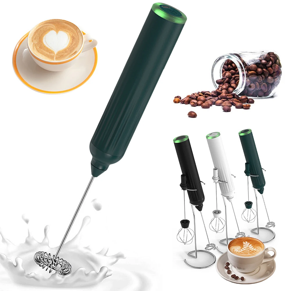 

Handheld Electric Milk Frother Whisk Egg Beater USB Rechargeable Coffee Blender Milkshake Blender Foamer Kitchen Food Blender
