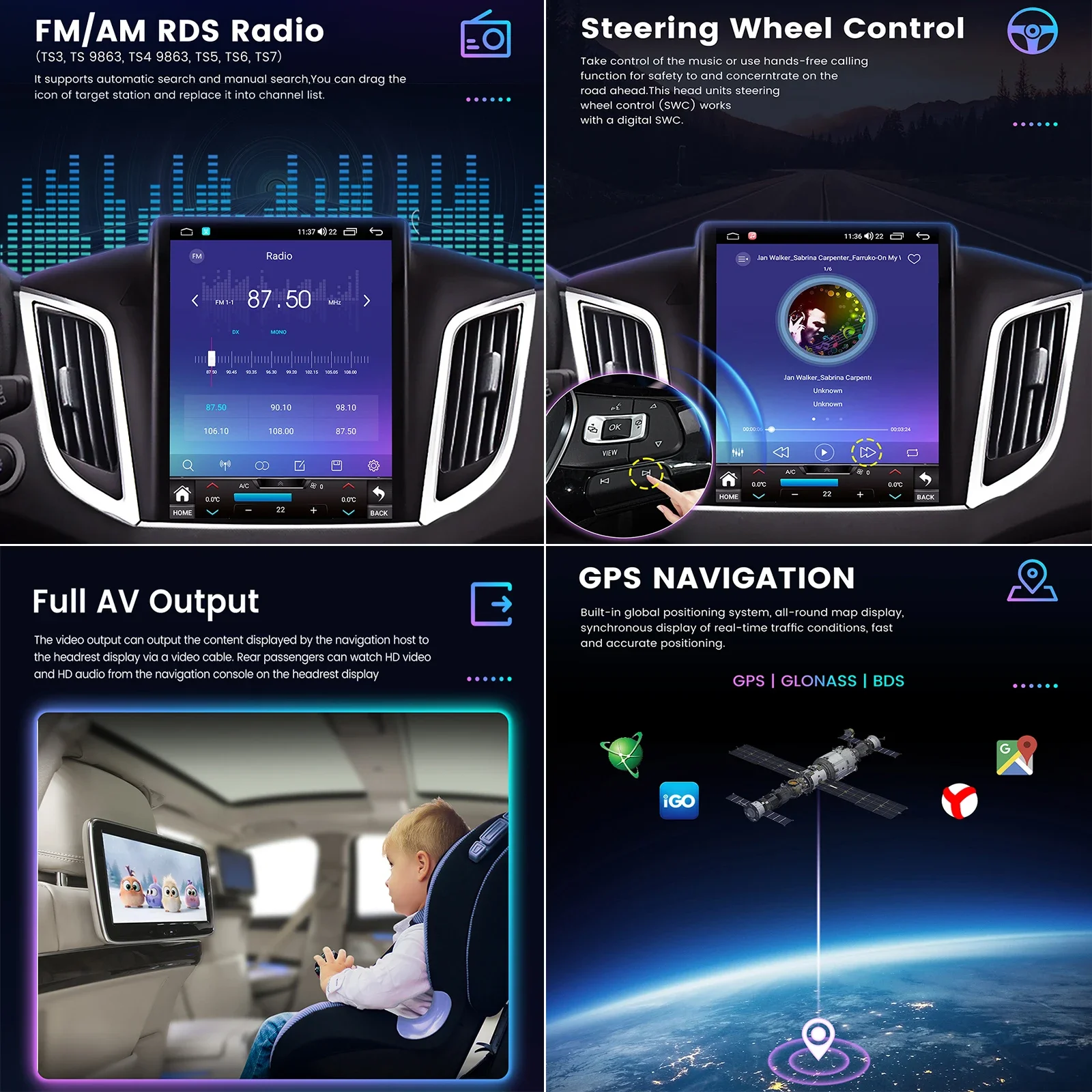 Android 13 для Volkswagen VW Golf 7 MK7 GTI 2011 - 2021 автомобильное радио с разделенным экраном RDS