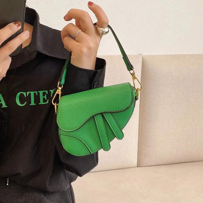 

Модная женская седельная сумка, маленькие сумки на плечо 2023, высококачественные однотонные сумки через плечо из искусственной кожи, роскошная сумка-мессенджер, женский клатч