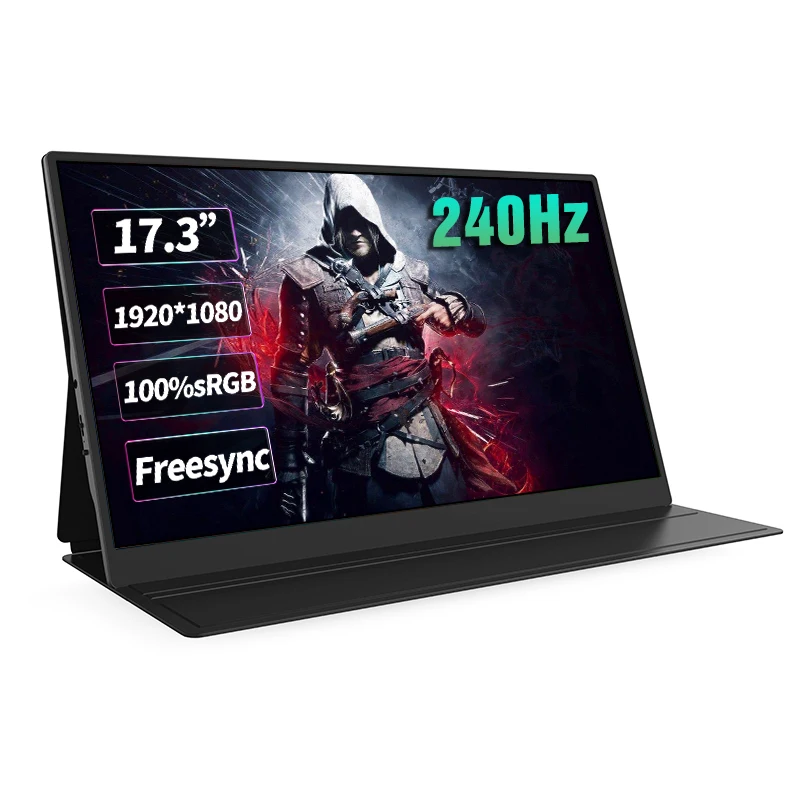 17.3 Inch 240Hz Portable Monitor 1080P HDR 100%SRGB IPS Screen GTG 3MS Freesync Game Display For PC Laptop Mac Xbox PS4/5 Switch images - 6