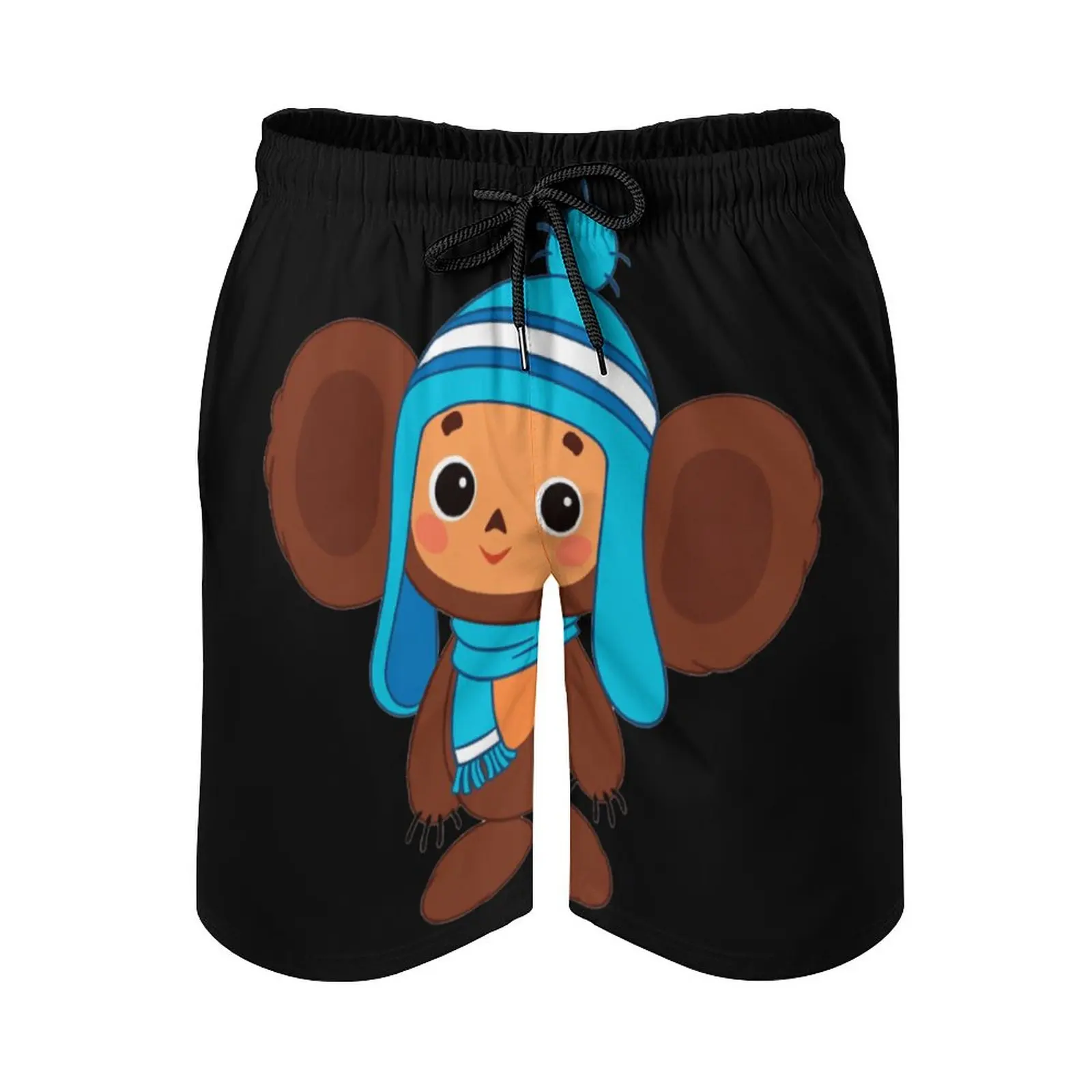 

Anime Beach Pants Cheburashkass Cute Soviet Russian Cartoon Classic Loose Elastic Causal Cute Male Shorts Running Adjustable Dra