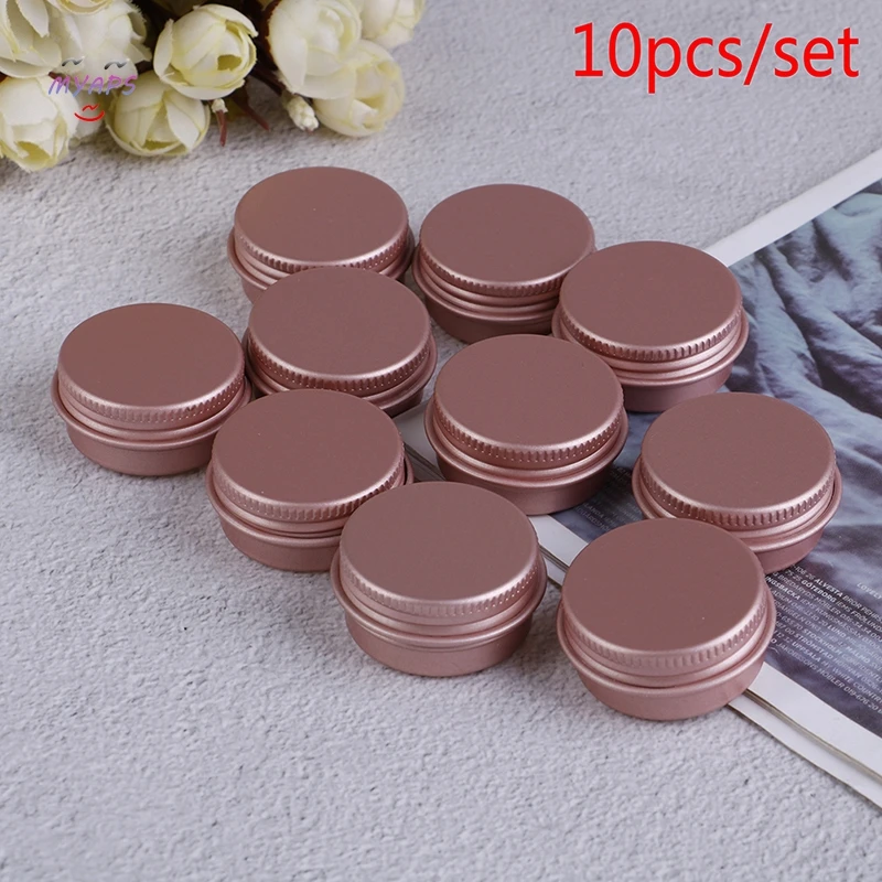 

10ps High Quality Eye cream hair conditioner Tin Cosmetic Metal 10g Pink Empty Aluminum Pot Jars Cosmetic Containers With Lid