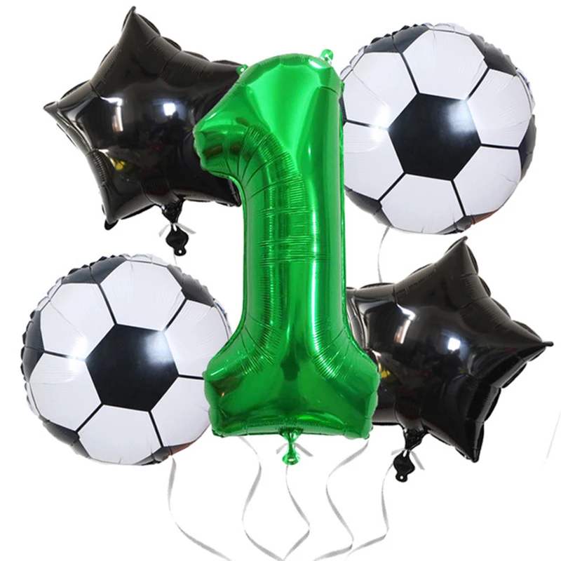 

5pcs/set Boy Cup Foil Number Balloon Birthday Party Decorations Kids Ball Soccer Sports Football Balloons Party Supplies
