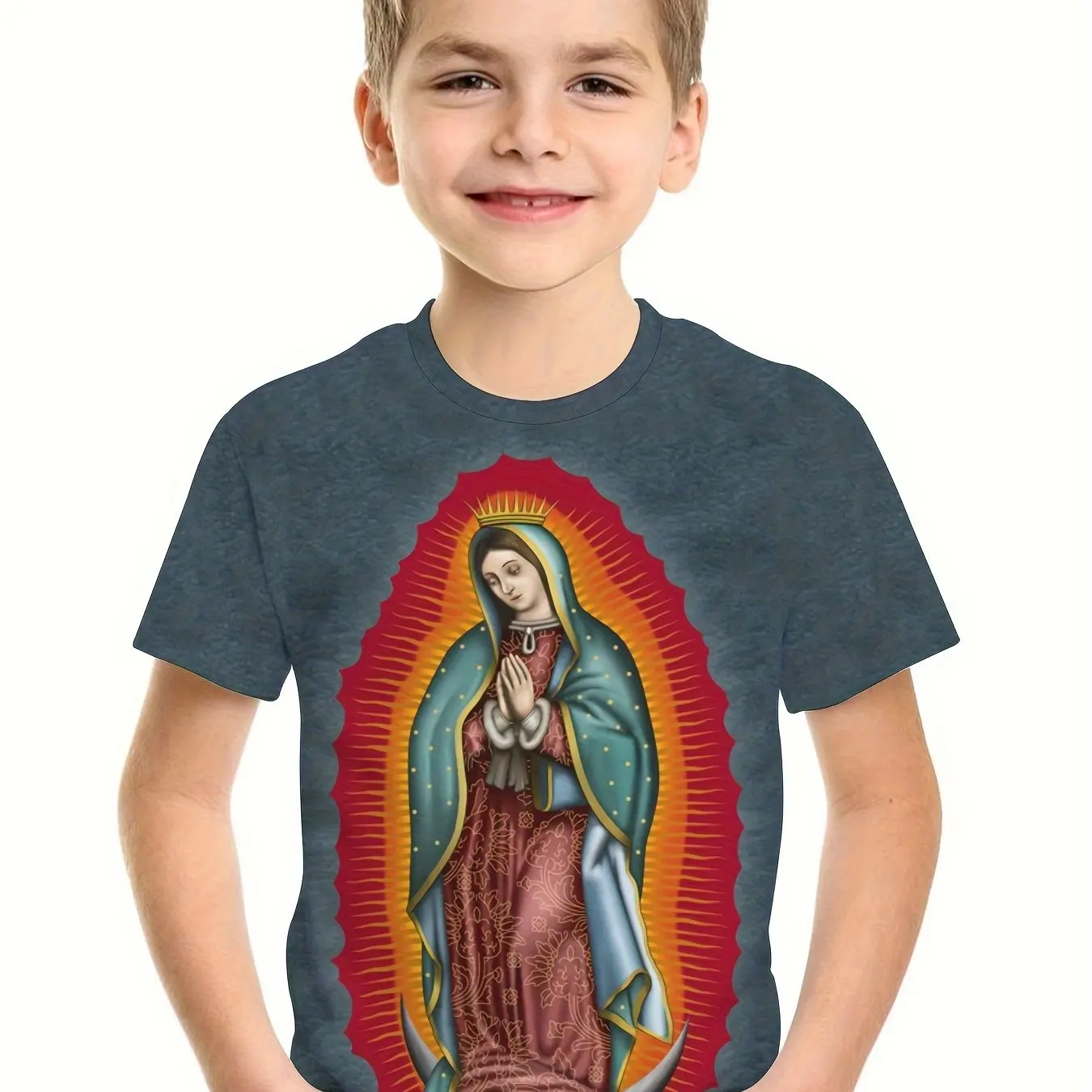 Повседневная футболка с коротким рукавом и круглым вырезом 3d принтом