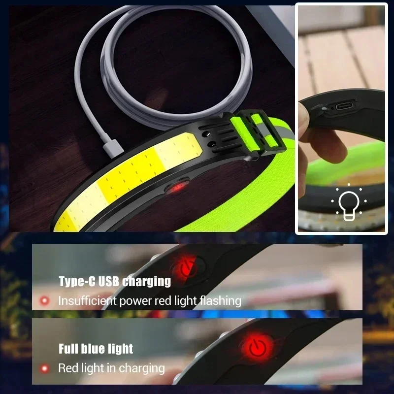 Многофункциональный светодиодный индукционный налобный фонарь со встроенным