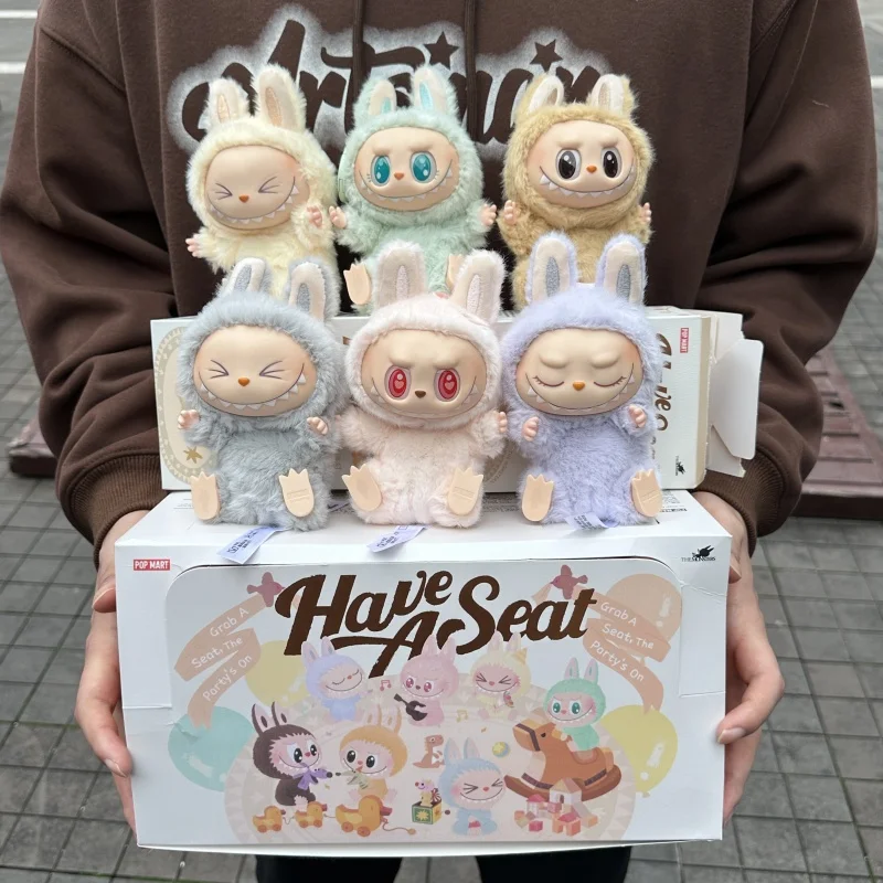 Новая аниме-фигурка The Monster Labubu Have A Seat Series виниловая подвеска кукла модель игрушки