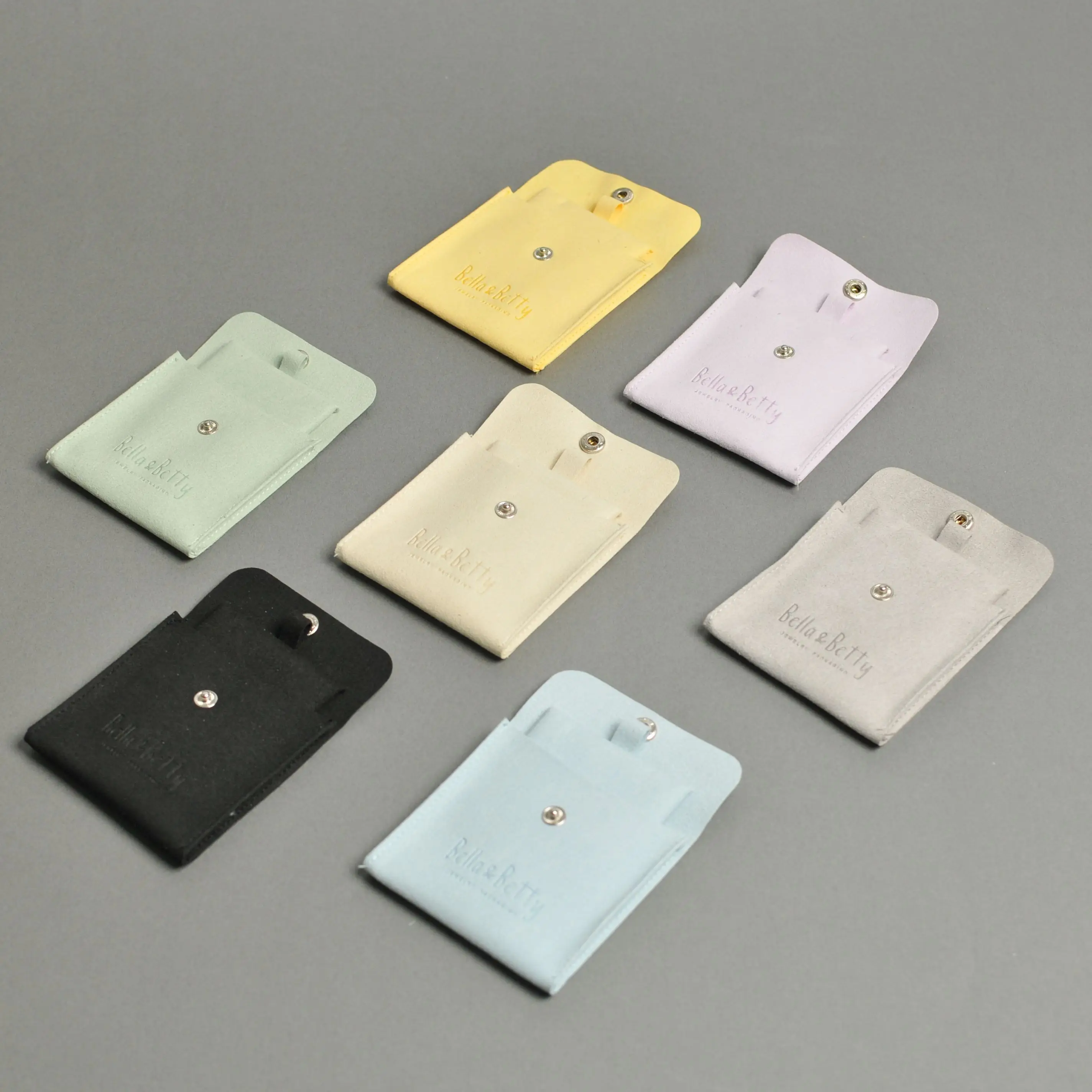 50Pcs/Lot button microfiber Bag Jute Gift Bags Multi Size Jewelry Packaging Wedding Bags with Candy Bag display Custom Logo