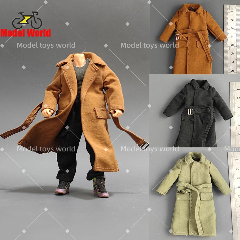 

1/18 Scale dolls clothes long trench coat fit 3.75 inches body model