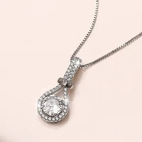 huitan chic womens necklace silver color bling bling crystal cz stone fashion luxury neck necklace wedding trend jewelry gift