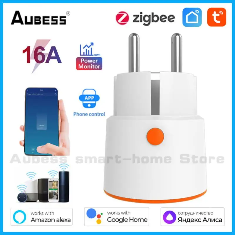 

Aubess 16A EU ZIGBEE Smart Socket Tuya Wireless APP Remote Control Power Monitor Alexa Google Home Voice Control Power Outlet