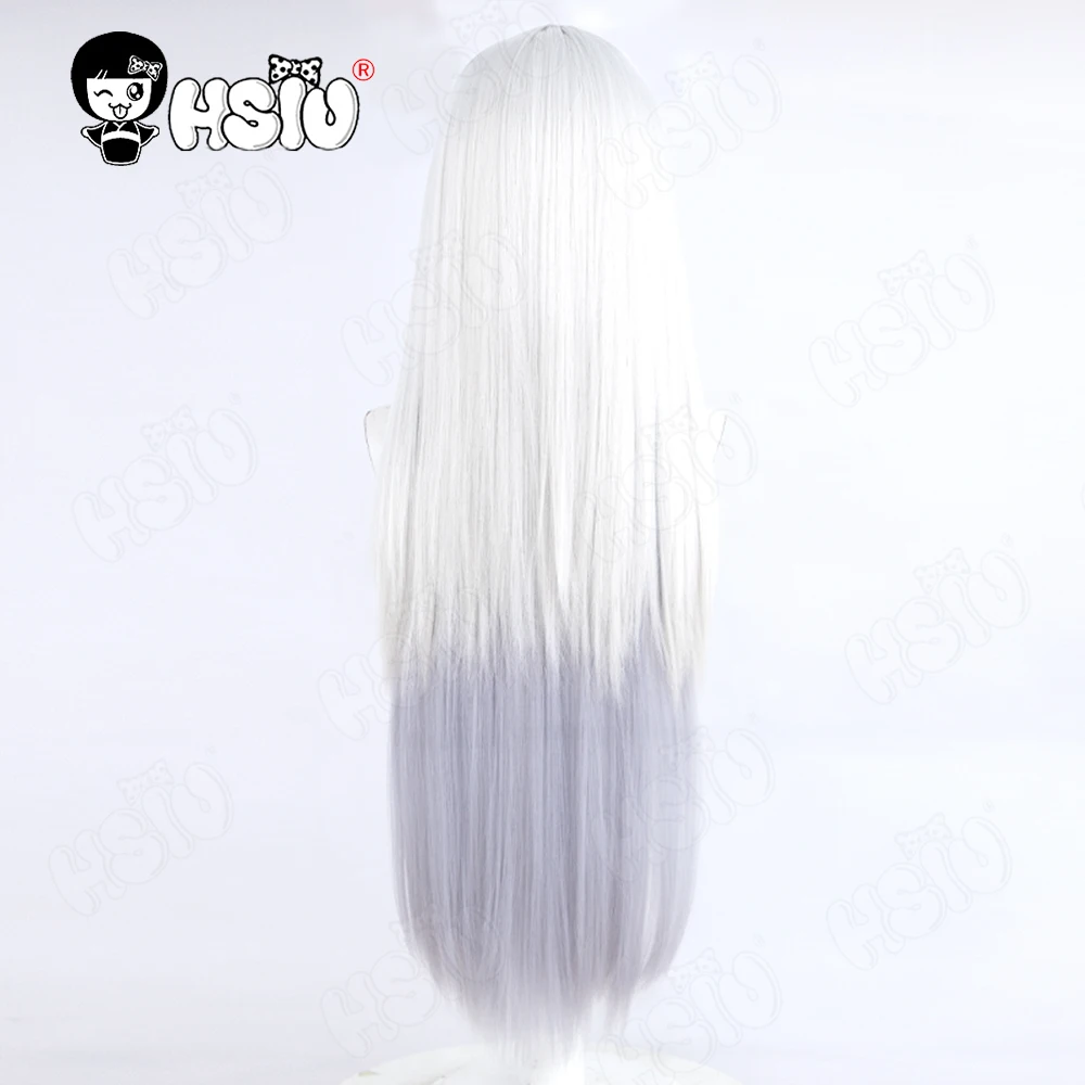 Парик для косплея Shirasu Azusa HSIU 90 см серебристо-серый синий градиент длинные волосы