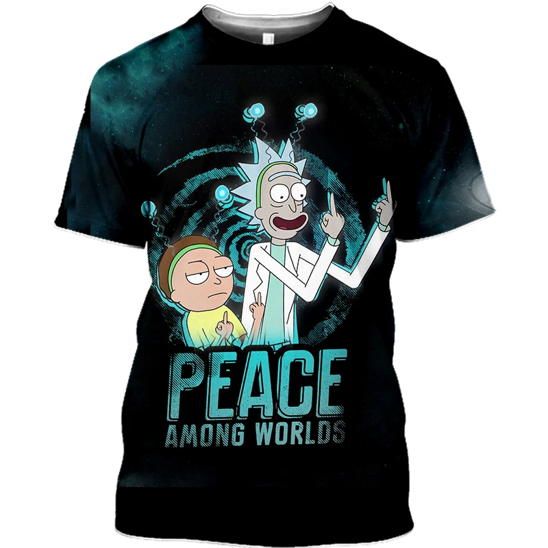 

Rick hip-hop T-shirt for men and women 3D machine-printed oversized T-shirt Harajuku style summer short-sleeved T-shirt top