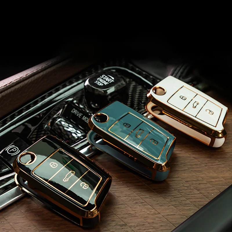 

TPU Car Remote Key Case Protector For VW Volkswagen Golf 7 MK7 Tiguan MK2 For Skoda Octavia Kodiaq Karoq For Seat Leon Ateca