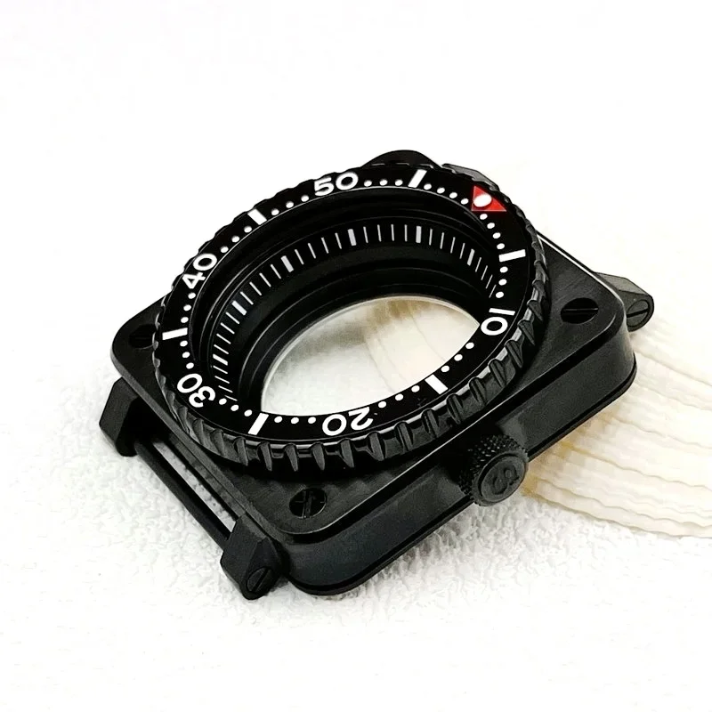 Квадратная кабина 42 мм SKX007 Φ подходит для NH35 NH36 Seiko Чехлы часов 20 атм мужские чехлы