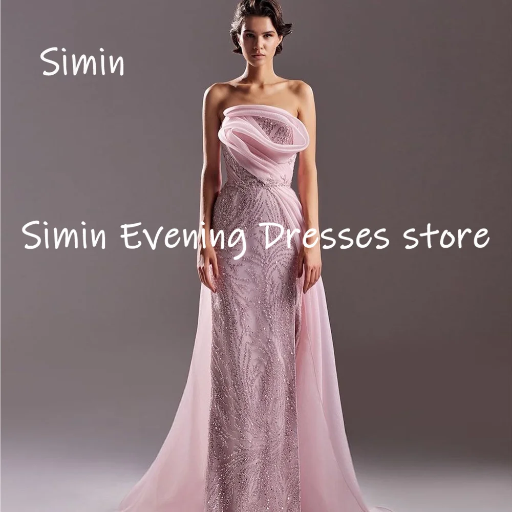 

Simin Mermaid Strapless Sequins Ruffle Formal Prom Gown Floor-length Evening Elegant Party dresses for women 2023