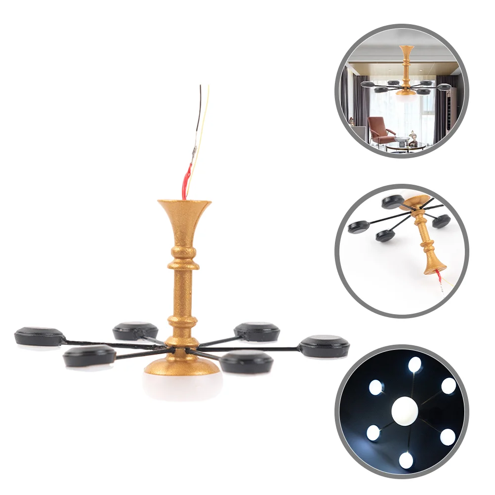 

Model Chandelier Furniture Ornaments Miniature Decorations Lamp Tiny House Ceiling Room Lighting Living