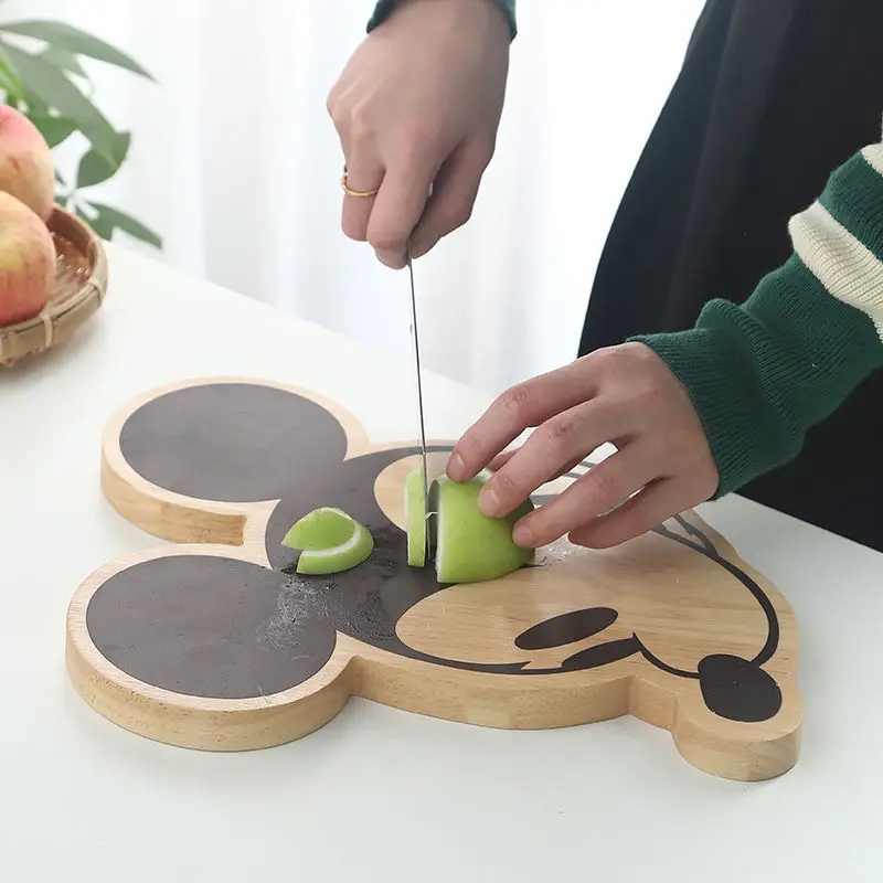

Diseny Mickey Mouse Pooh Bear Linabell Household Solid Wood Food Supplement Cutting Board Anime Plush Toy for Girl Birthday Gift