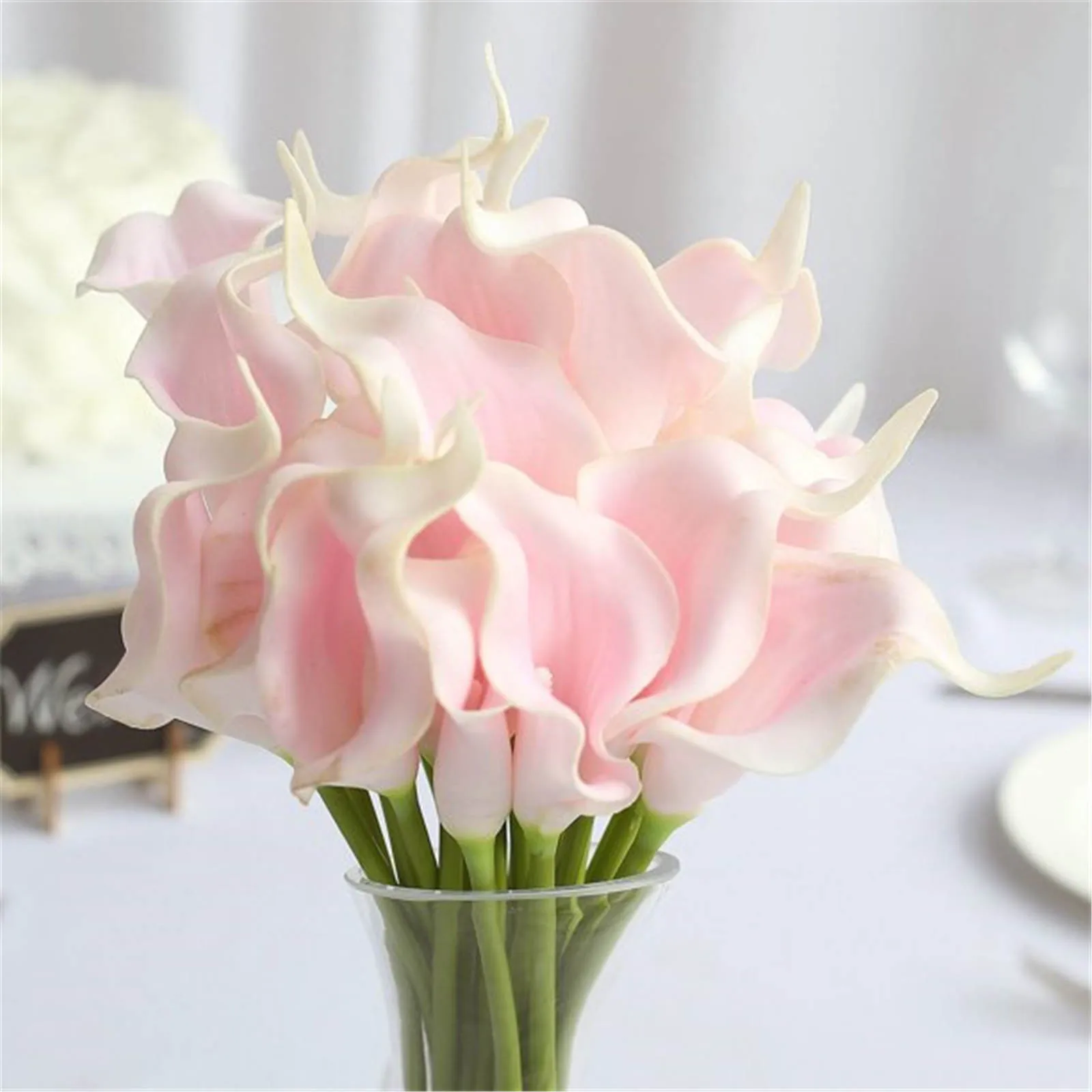 

20 Pack Real Touch Artificial Calla Lily Flowers Pink Fake Flowers For Wedding Patry Decorations Bouquet Centerpieces Home Decor