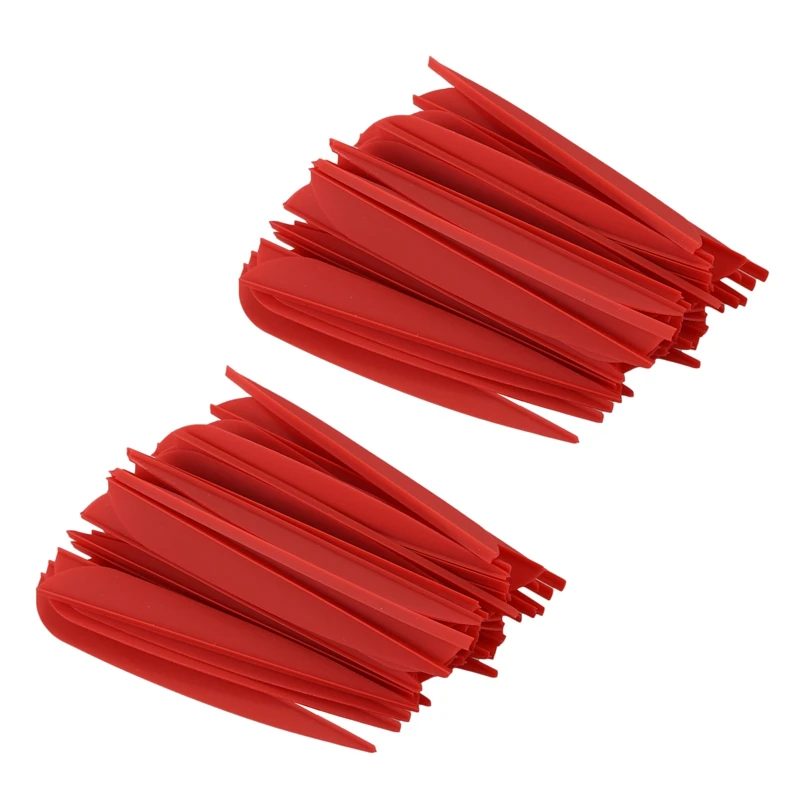 

Стрелы лопасти 4-дюймовые пластиковые перо Fletching для DIY стрельбы из лука стрелы 100 упаковка (красный)