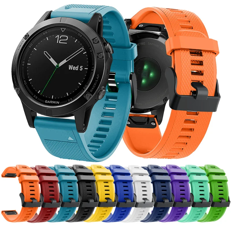 

Silicone Sport Watchband Strap For Garmin Fenix 5X 5 puls 6 6X Pro 7 7X 3HR Forerunner 935 945 Smart Watch Quick Release Correa