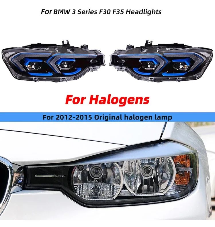 Фото Светодиодные фары YU GUANG для BMW 3 серии F30 LCI F35, установка Plug and Play, 2012-2019, обновление фар F30, светодиодные передние фары №2