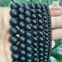468101214mm natural stone frosted matte black agates round beads for jewelry making diy bracelets handmade earrings 15