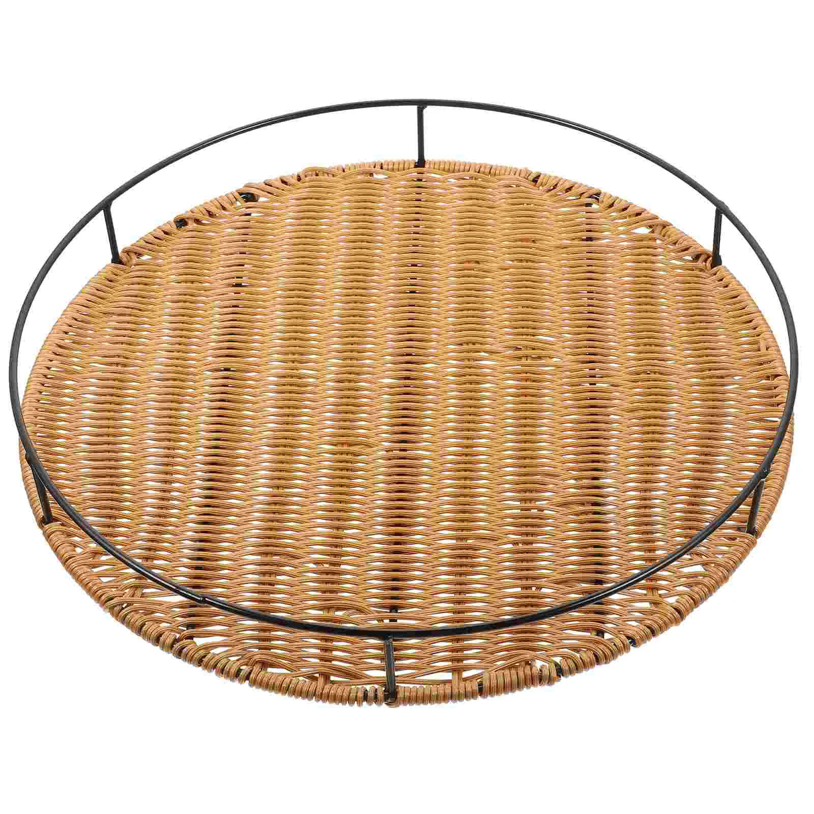 

Square Tray Wicker Basket Food Storage Tray Woven Tray Coffee Table Cosmetics Organizer Tray Round Tray Key Bowl Snacks Tray