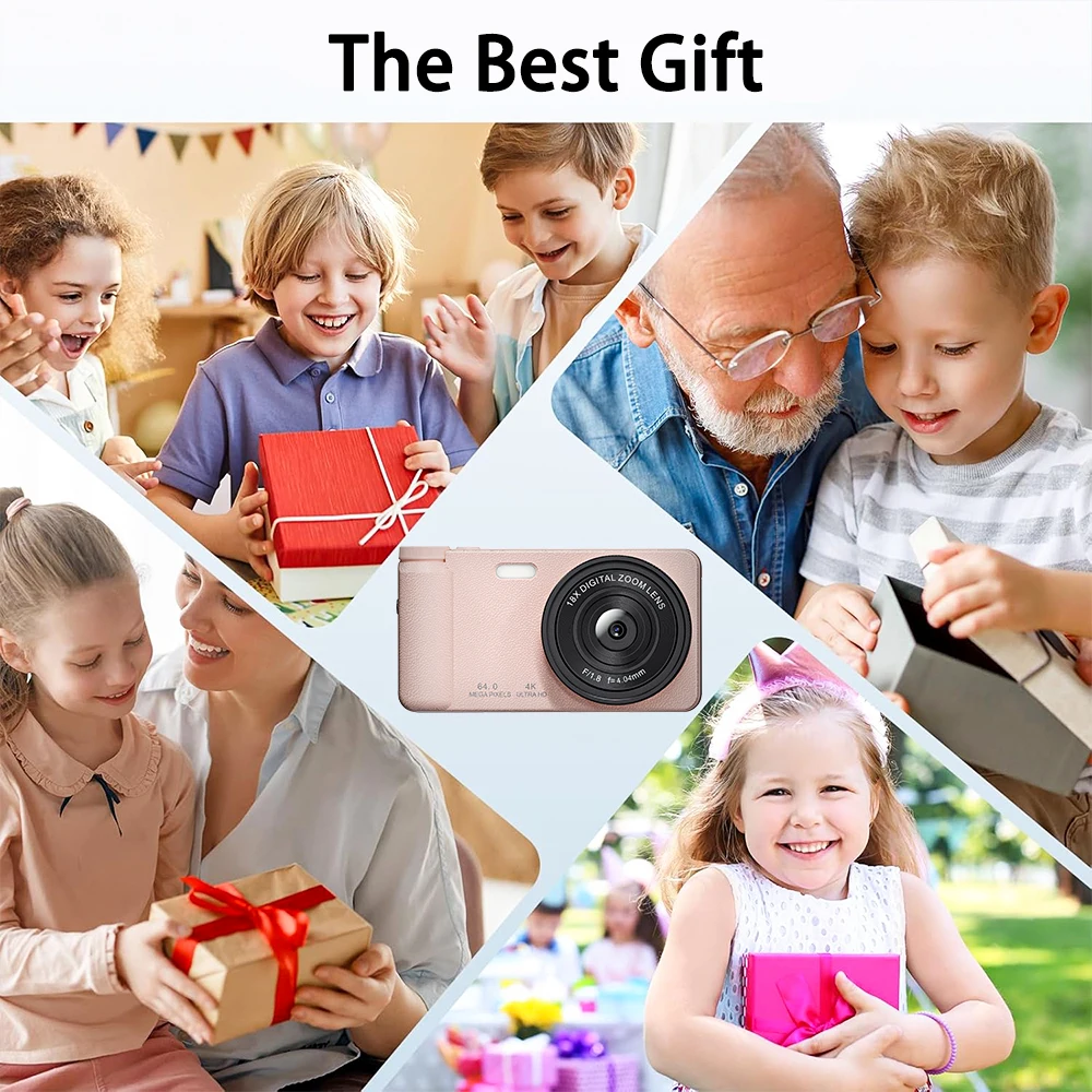 Цифровая камера A67A с CCD-матрицей, режимом Beauty, вспышкой, 3.0-дюймовым LCD-экраном, 18-кратным зумом, детская камера для видеоблогинга, подарок для мальчиков и девочек (art.: 3920da7fba8cf) - 3920da7fba8cf