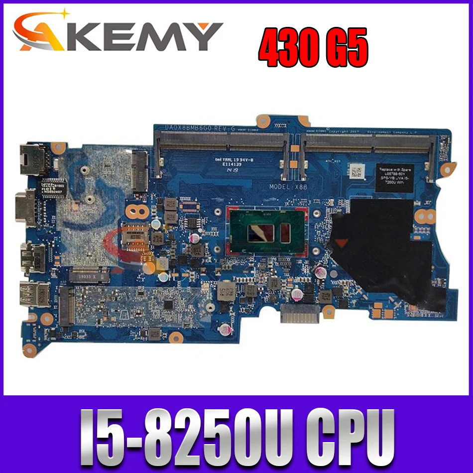 

Placa base para ordenador portátil HP ProBook 430 G5 Motherboard CPU I5-8250U DA0X8BMB6G0, REV:G