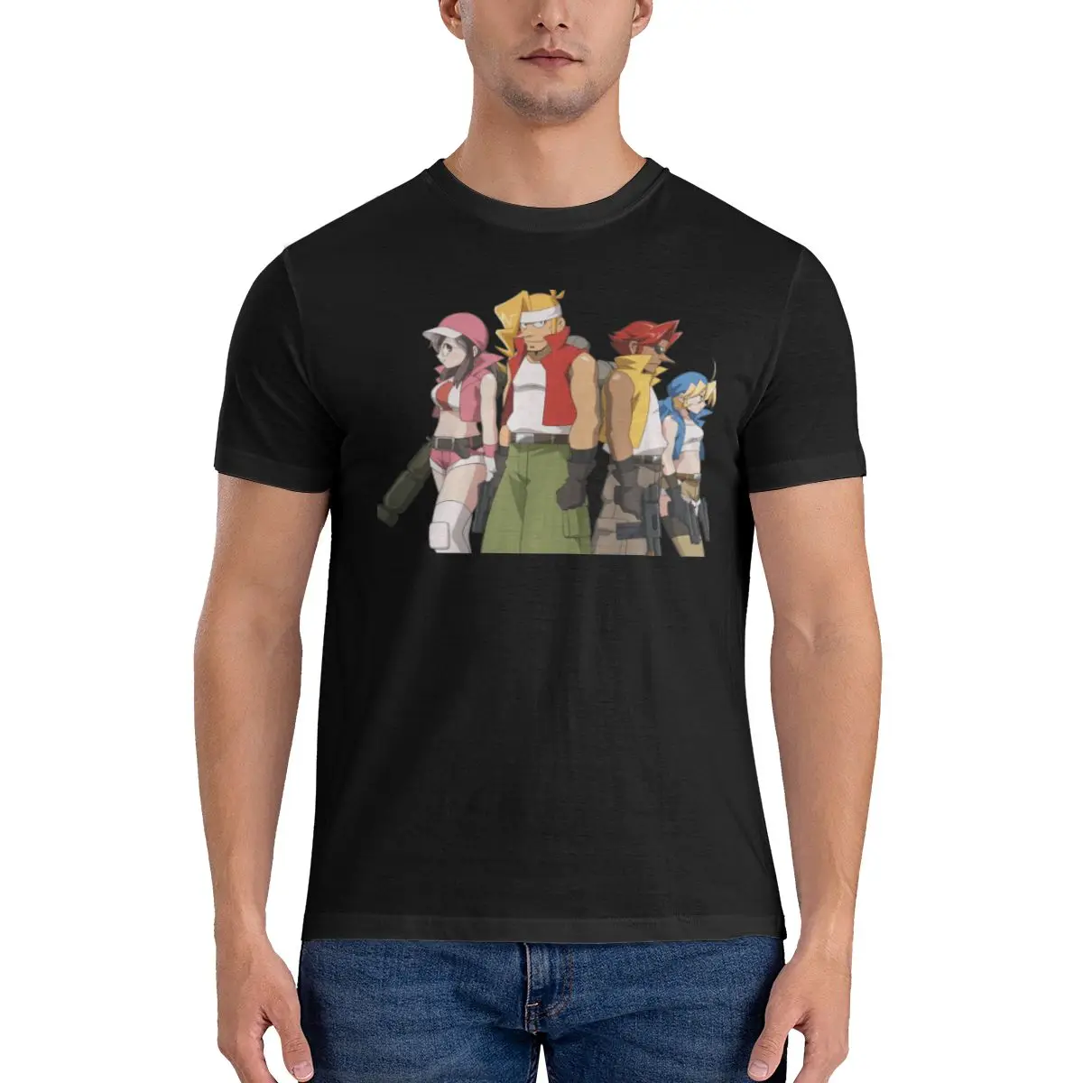 Новая Металлическая узелковая футболка Мужская с круглым вырезом и принтом