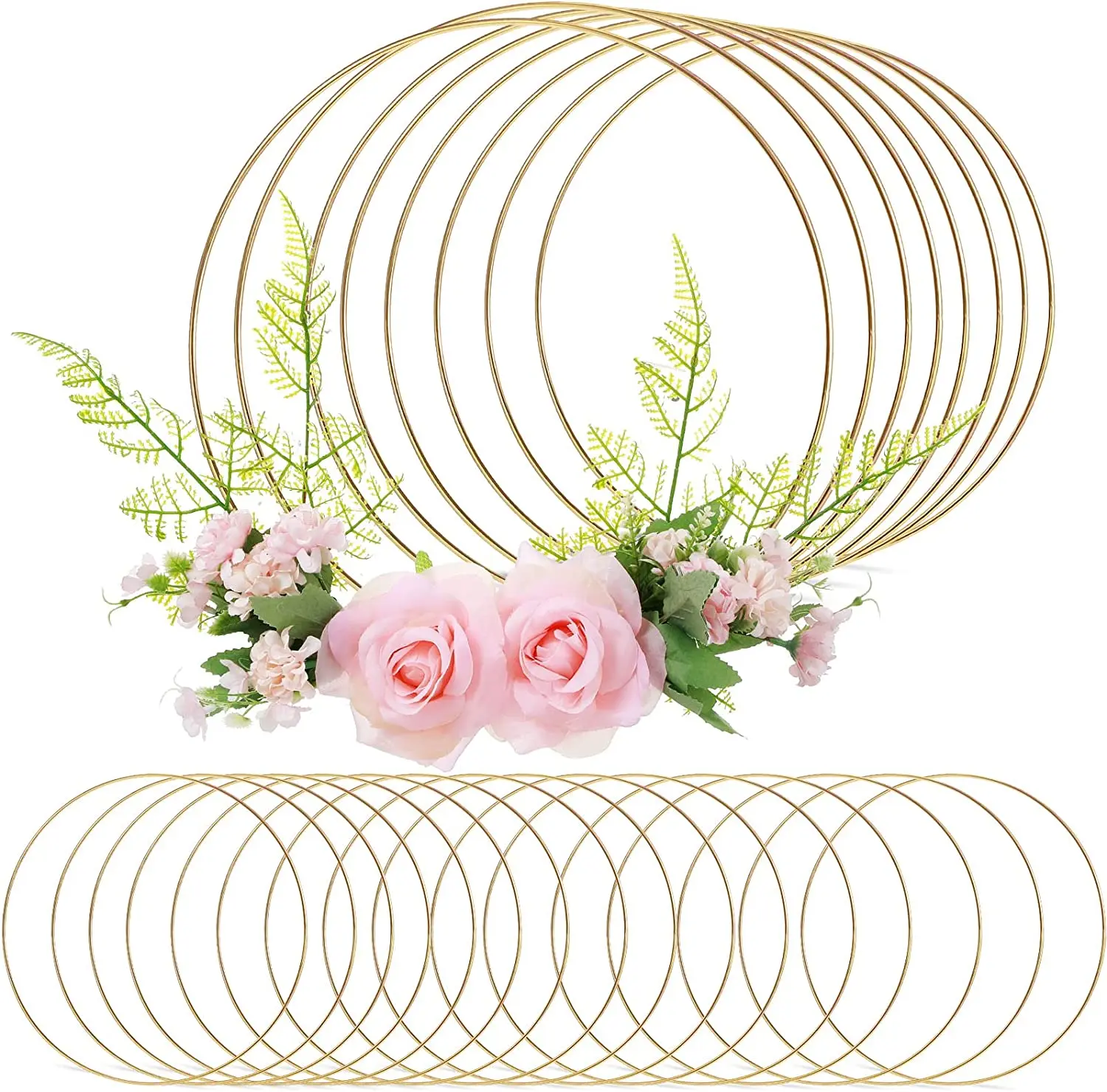 

10-30cm Metal Hoop Wreath Frame Wire Ring Flower Garland Holder Rings DIY Macrame Floral For Wedding Decoration Dream Catcher