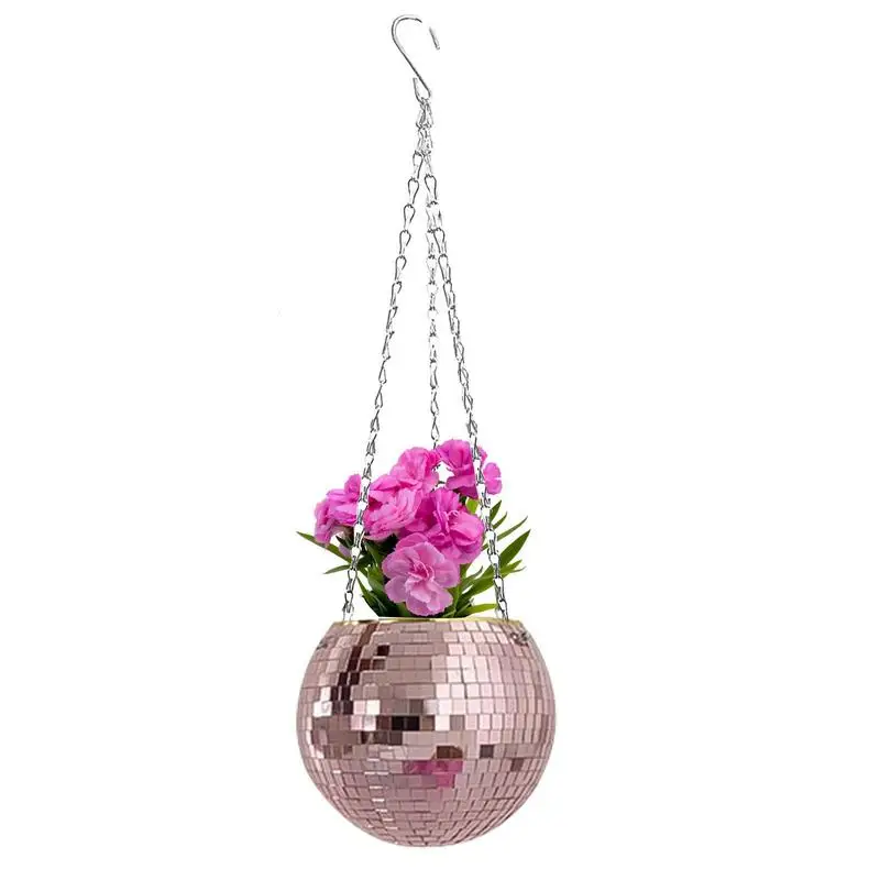 

Цветочный горшок в стиле бохо, зеркальный шар для дискотек, светоотражающие растения в стиле ретро, украшение для дома, улицы