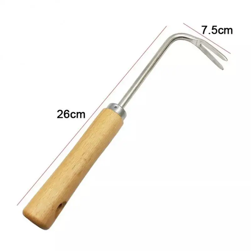 

Hand Weeder Tool Weeds Puller Remover Gardening Tool V-shaped Hook Grampas Weeder Wood Handle Garden For Backyard Farm Planting