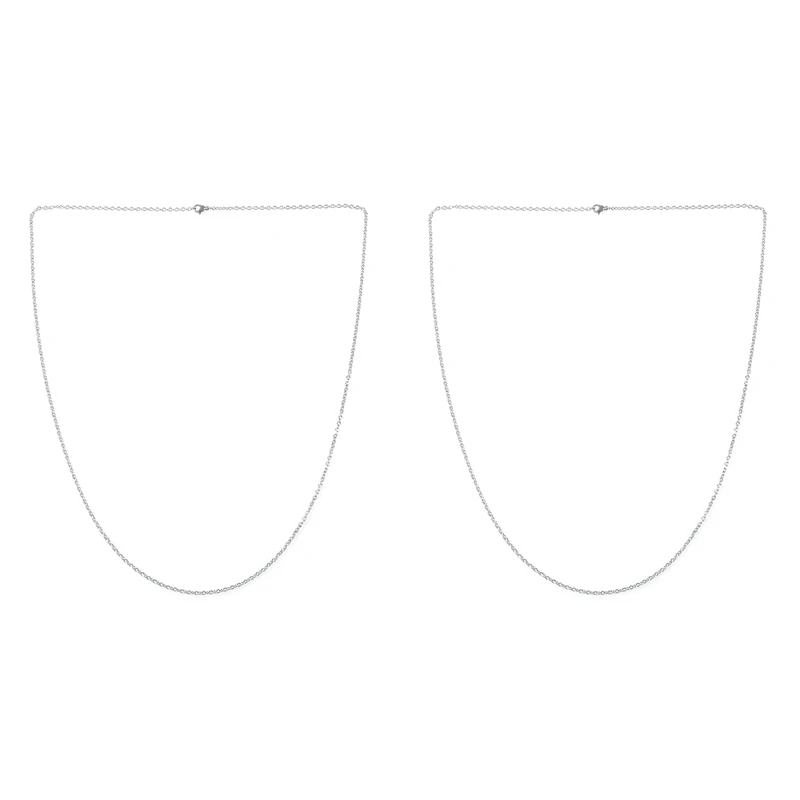 

2X Jewelry Woman Chain, Stainless Steel "O" Necklace, 2 Mm Wide – 70 Cm Long