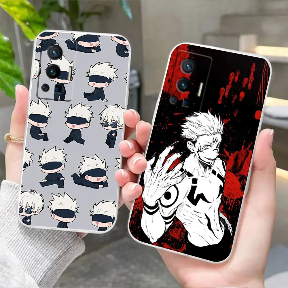 

Clear Phone Case For VIVO X90 X80 X70 X60 X50 X30 X27 X23 X21I X20 PRO PLUS Case Funda Capa Shell Jujutsu Kaisen GOJO Sukuna