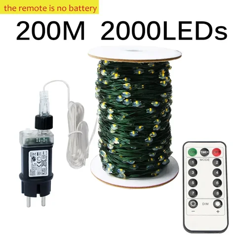 100 м светодиодная гирлянда с зеленым проводом, гирлянда, рождественская гирлянда для улицы, дома, рождественская, новогодняя, елка, уличное украшение для вечеринки