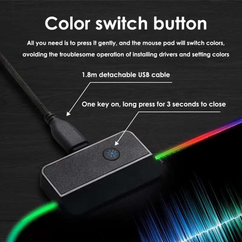 

Большой компьютерный коврик для клавиатуры RYRA с rgb-подсветкой