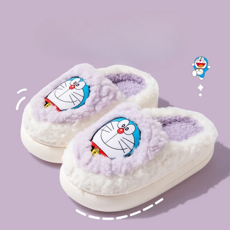 Хлопковые тапочки Doraemon три цвета Зимние Симпатичные Теплые Детские хлопковые с