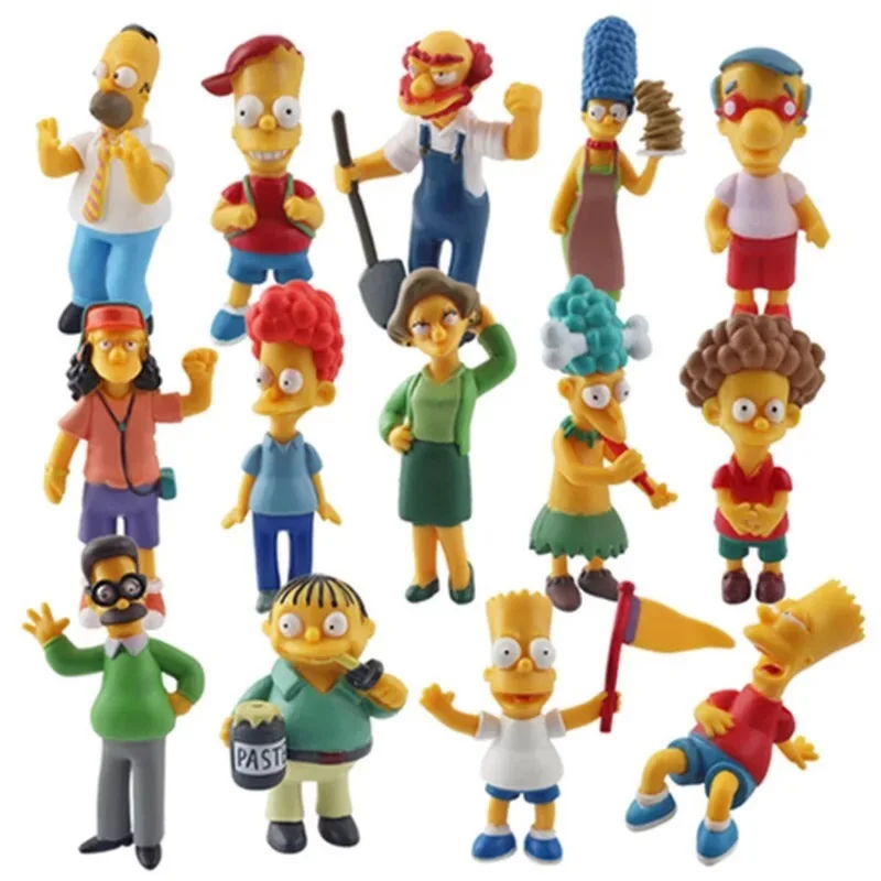 

14 pcs/set Anime The Simpsons Figures Toys Funny Bart Homer Marge Mini Pvc Doll Model Children Toy for Collection Birthday Gift